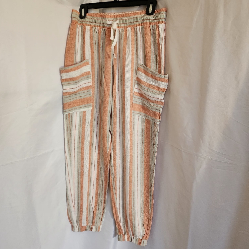 Striped Casual Pants with Pockets